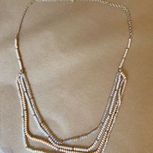 Long pink and gold necklace